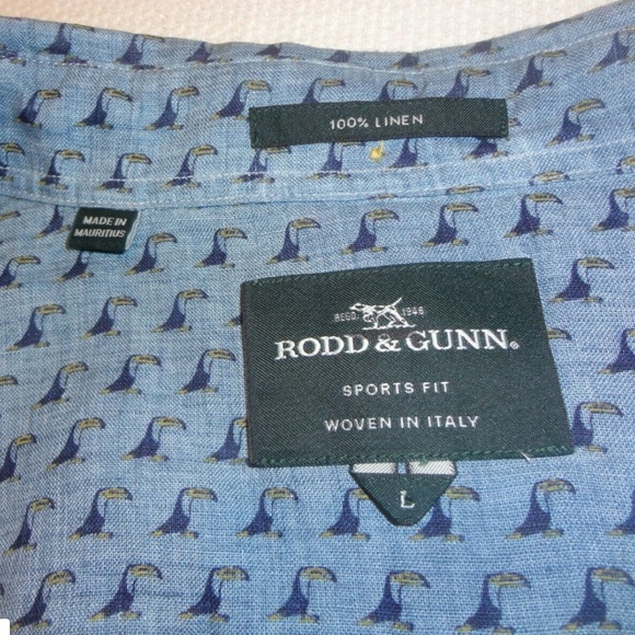 RODD & GUNN YORK BAY SLIM FIT PRINT LINEN 09/24 - Picture 8 of 9